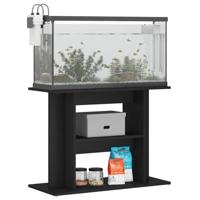 Aquariumstandaard 80x35x60 cm bewerkt hout zwart - thumbnail