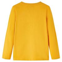 Kindershirt met lange mouwen berenprint 104 okerkleurig - thumbnail