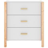 Dressoir 62x38x70 cm bewerkt hout wit - thumbnail