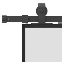 Schuifdeur met beslagset 90x205 cm ESG glas zwart - thumbnail