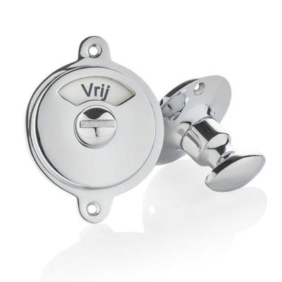 De Oude Deurklink WC Slot glanzend nikkel vrij-bezet plaat draaiknop rond rozet De Oude Deurklink WC Slot glanzend nikkel vrij-bezet plaat draaiknop rond rozet
