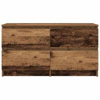 Tv-meubel 100x35x54 cm bewerkt hout oud houtkleurig - thumbnail