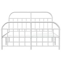 Bedframe met hoofd- en voeteneinde metaal wit 160x200 cm - thumbnail