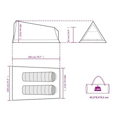 VidaXL Tent 2-persoons waterdicht blauw VidaXL Tent 2-persoons waterdicht blauw