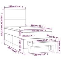 Boxspring met matras kunstleer grijs 100x200 cm - thumbnail