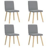 Eetkamerstoelen 4 st stof lichtgrijs - thumbnail