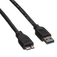 ROLINE USB 3.2 Gen 1 kabel, type, A M - Micro B M, zwart, 0,15 m - thumbnail