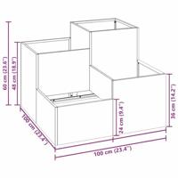 Tuin Bloempot Olijfgroen 100 x 100 x 60 cm Staal - thumbnail