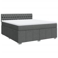 Boxspring met matras stof donkergrijs 180x200 cm - thumbnail