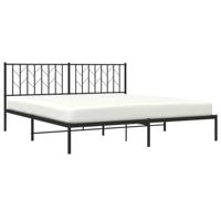 Bedframe met hoofdbord metaal zwart 183x213 cm - thumbnail