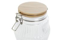 Set van 3 Potjes Home ESPRIT Transparant Siliconen Bamboe Kristal 13,5 x 13,5 x 27 cm - thumbnail