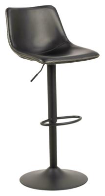 Bendt Draaibare Barkruk 'Xanthe' PU, kleur Zwart (zithoogte 61-83cm)