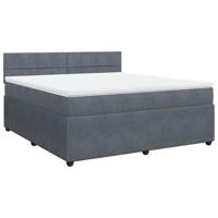 Boxspring met matras fluweel donkergrijs 180x200 cm - thumbnail