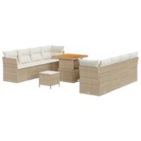 Tuinbankenset 11 pcs Beige poly rattan - thumbnail