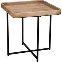 Bijzettafel Trion Jayjay XL - Houten Blad & Zwart Metaal - thumbnail
