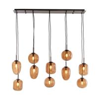 Light & Living Hanglamp 'Mezza' Glas, 10-lamps, kleur Bruin - thumbnail