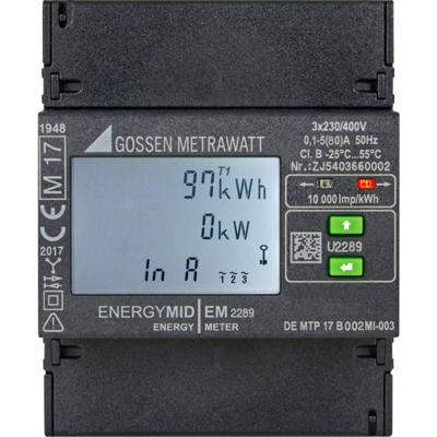 Gossen Metrawatt EM2289 S0 kWh-meter 3-fasen Digitaal Conform MID: Ja 1 stuk(s) Gossen Metrawatt EM2289 S0 kWh-meter 3-fasen Digitaal Conform MID: Ja 1 stuk(s)