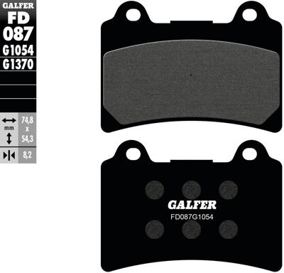 GALFER remblokken "fd087" brake pad fd087 g1054 organic