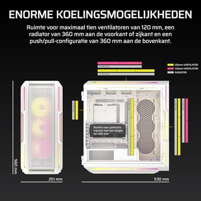 Corsair iCUE LINK 5000T LX RGB Midi Tower Wit