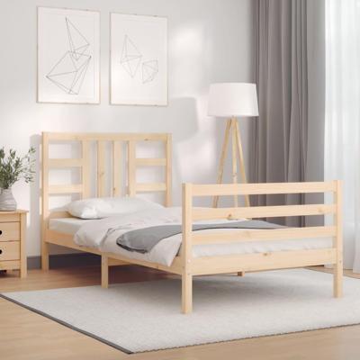 Bedframe met hoofdbord massief hout