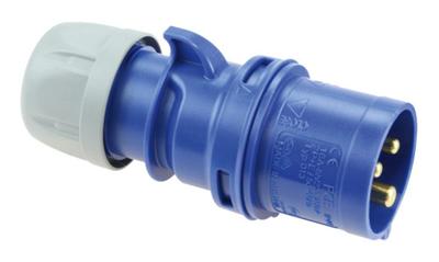 CEE Contactstop 16A 250V 3-polig IP44 vernikkelde contacten Keraf