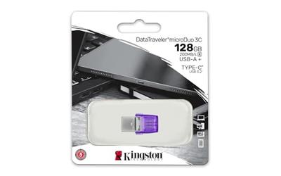 USB stick Kingston microDuo 3C 128 GB Paars - thumbnail