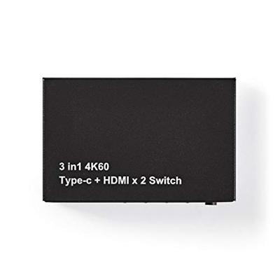 HDMI-Switch | 3-Poorts - 2x HDMI + 1 x USB-C-Ingang | 1x HDMI-Uitgang | 4K2K bij 60FPS/HDCP2.2 HDMI-Switch | 3-Poorts - 2x HDMI + 1 x USB-C-Ingang | 1x HDMI-Uitgang | 4K2K bij 60FPS/HDCP2.2