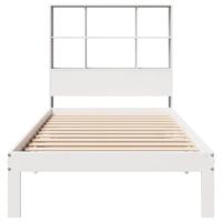 Bed met boekenkast zonder matras grenenhout wit 90x200 cm - thumbnail