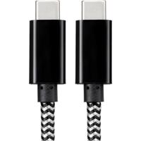 Renkforce RF-4598412 USB-kabel USB 2.0 USB-C stekker, USB-C stekker 3.00 m Zwart/wit - thumbnail