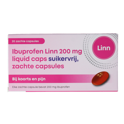 Ibuprofen liquid 200mg suikervrij 20 Capsules