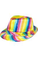 Regenboog pailletten hoed - thumbnail