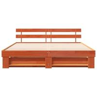 Bedframe met hoofdeinde Bruin Massief grenenhout - thumbnail