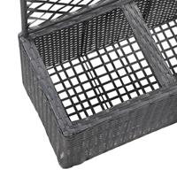 VidaXL Latwerkplantenbak verhoogd met potten 58x30x107 cm rattan zwart - thumbnail