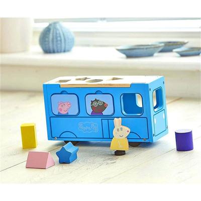 Peppa Pig Houten Schoolbus/Vormenstoof