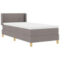 Boxspringbed met Matras in Taupe, 90 x 200 cm, Stof - thumbnail