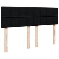 Boxspring met matras stof zwart 140x200 cm - thumbnail
