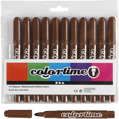 Colortime Bruine jumbo stiften, 12st. - thumbnail