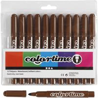 Colortime Bruine jumbo stiften, 12st. - thumbnail