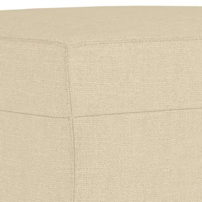 Driezitsbank met voetenbank 180 cm stof crèmekleurig