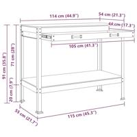 Werkbanken met lade Zwart 81 x 41 x 145 cm Bewerkt hout - thumbnail