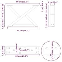 Salontafelpoten 2 st 60x(30-31,3) cm staal naturel - thumbnail