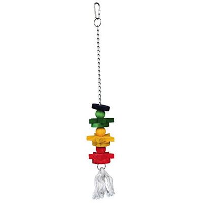Trixie vogelspeelgoed aan ketting met touw / hout meerkleurig