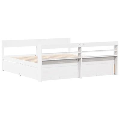Bedframe zonder matras massief grenenhout wit 200x200 cm Bedframe zonder matras massief grenenhout wit 200x200 cm