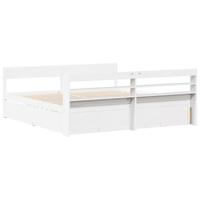 Bedframe zonder matras massief grenenhout wit 200x200 cm - thumbnail