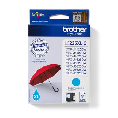 Brother inktcartridge, 1.200 pagina&apos;s, OEM LC-225XLC, cyaan