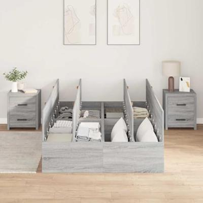 Bedframe Grijs sonoma 200 x 120 x 31.5 cm Bewerkt hout