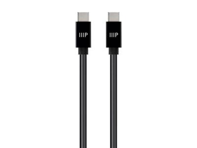 Monoprice Opladen en synchroniseren USB 2.0 Type-C naar Type-C kabel - 10 voet - zwart, TPE-jack, tot 3A/60W, tot 480 Mbps - Select Series