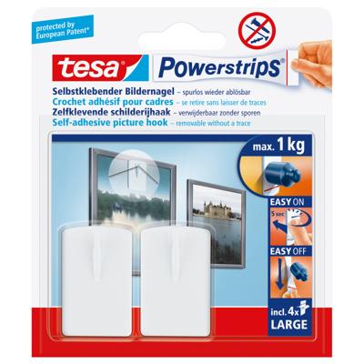 Tesa schilderijhaak powerstrips wit
