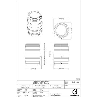 Garantia Regenton Barrica 260 ltr darkwood - thumbnail