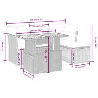 6-delige Loungeset met kussens poly rattan grijs - thumbnail